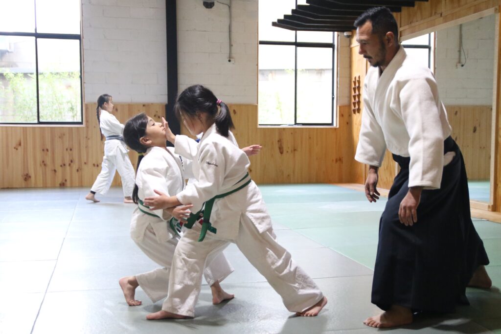 Kids martial arts class — children aged 6–12 training in Aikido at Coburg